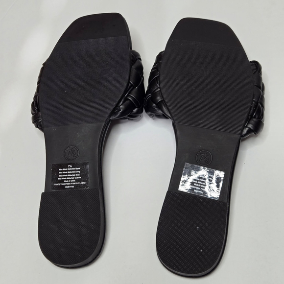 A New Day Women's Black Braided Flat Slide Sandals Size 7.5 - Picture 6 of 8